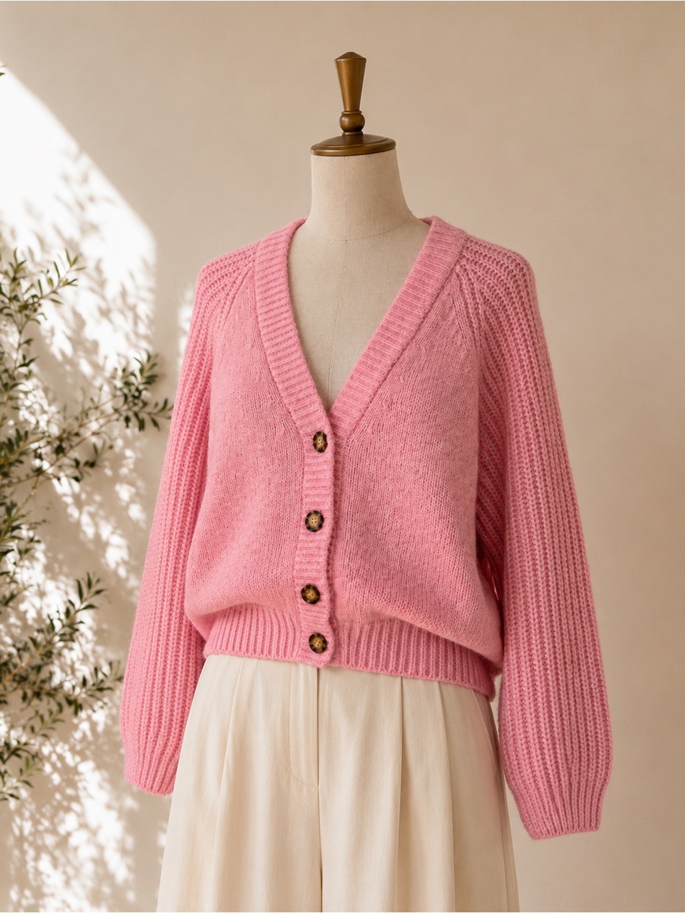 Zara Soft Pink Wool Oversized Cardigan S